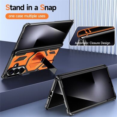 Защитный чехол Deexe Tank Stand для Samsung Galaxy Fold 8 Ultra / Fold 7 - Orange