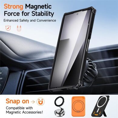Защитный чехол Deexe Tank Stand для Samsung Galaxy Fold 8 Ultra / Fold 7 - Orange