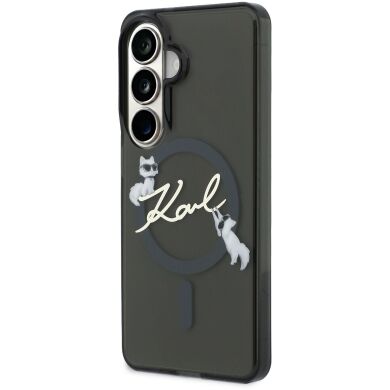 Захисний чохол Karl Lagerfeld IML Choupettes Karl Script Logo MagSafe для Samsung Galaxy S26 (KLHMS26S5HKSCAK) - Black