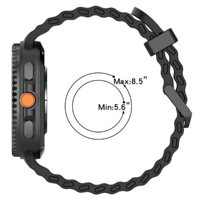 Ремінець Deexe Ocean Strap для Samsung Galaxy Watch 8 (40/44mm) / 8 Classic - White / Black