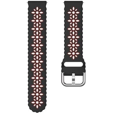 Ремінець Deexe Hollow Blossom для годинників з шириною кріплення 20 мм - Black / Red