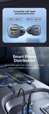 Автомобильное зарядное устройство Baseus GoTrip DP1 (2Type-C) 30W (C00072300123-01) - Black