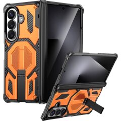 Защитный чехол Deexe Tank Stand для Samsung Galaxy Fold 8 Ultra / Fold 7 - Orange