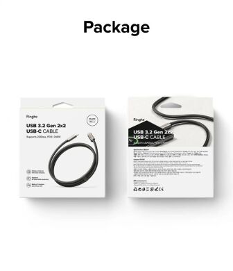 Кабель Ringke RCC-20G10 Type-C to Type-C 240W (5A, 1m) 8809961785061 - Black