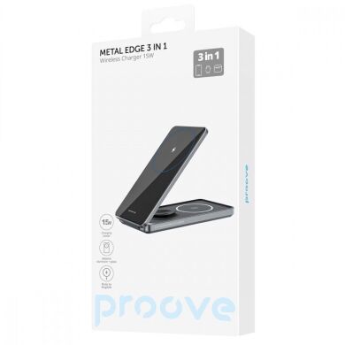 Беспроводное зарядное устройство Proove Metal Edge 3 in 1 - Gray