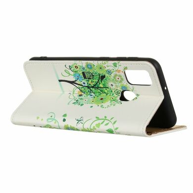 Чехол Deexe Life Style Wallet для Samsung Galaxy M31 (M315) - Green Tree with Birdcage