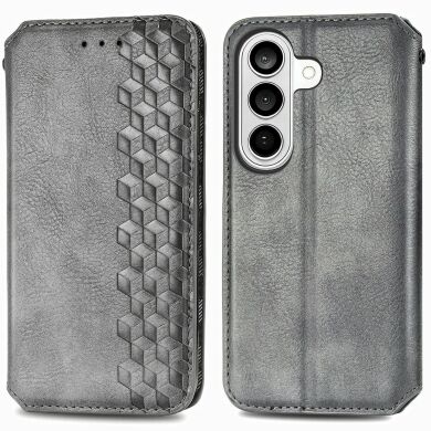 Чехол Deexe Rhombus Wallet для Samsung Galaxy S26 - Grey