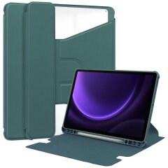 Чехол Deexe Rotary Case для Samsung Galaxy Tab S9 FE (X510/516) / Tab S10 FE (X520/526) - Blackish Green