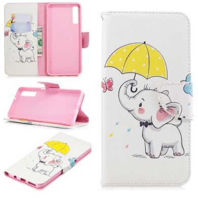 Чехол-книжка Deexe Color Wallet для Samsung Galaxy A7 2018 (A750) - Elephant Holding an Umbrella