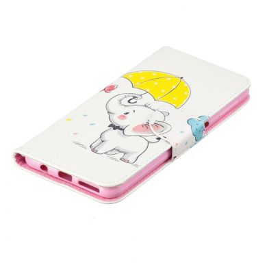Чехол-книжка Deexe Color Wallet для Samsung Galaxy A7 2018 (A750) - Elephant Holding an Umbrella