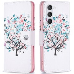 Чехол-книжка Deexe Color Wallet для Samsung Galaxy S24 (S921) / Galaxy S25 (S931) - Flower Tree