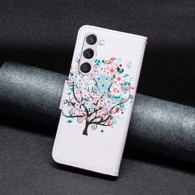 Чехол-книжка Deexe Color Wallet для Samsung Galaxy S24 (S921) / Galaxy S25 (S931) - Flower Tree