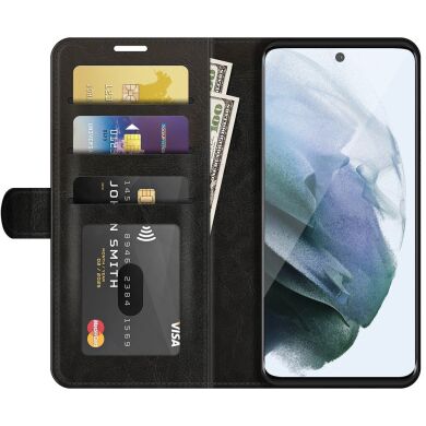 Чехол-книжка Deexe Wallet Style для Samsung Galaxy S21 FE (G990) - Black