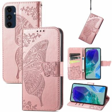 Чехол UniCase Butterfly Pattern для Samsung Galaxy S24 FE (S721) - Rose Gold