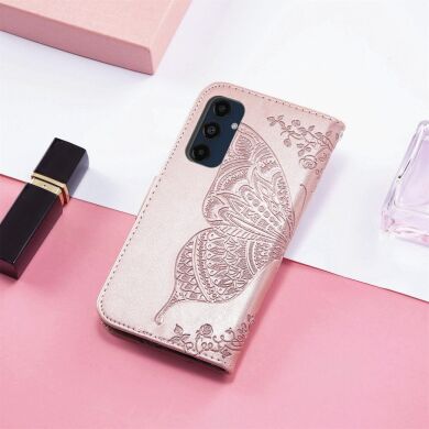 Чехол UniCase Butterfly Pattern для Samsung Galaxy S24 FE (S721) - Rose Gold