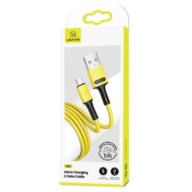 Дата-кабель USAMS US-SJ435 U52 USB to MicroUSB (2.1A, 1m) - Yellow