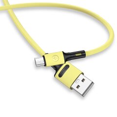 Дата-кабель USAMS US-SJ435 U52 USB to MicroUSB (2.1A, 1m) - Yellow