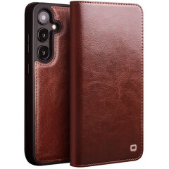 Кожаный чехол QIALINO Wallet Case для Samsung Galaxy S25 Plus (S936) - Brown