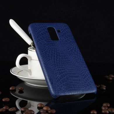 Пластиковый чехол Deexe Croco Style для Samsung Galaxy J8 2018 (J810) - Blue