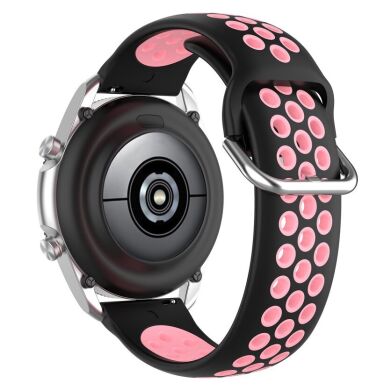 Ремешок Deexe Dual Color для Samsung Galaxy Watch 3 (45mm) - Black / Pink