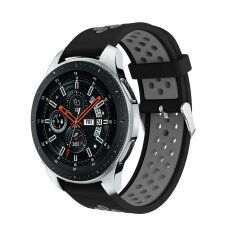 Ремешок Deexe Dual Color для Samsung Galaxy Watch 46mm / Watch 3 45mm / Gear S3 - Black / Grey