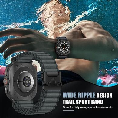 Ремешок Reframe Ripple Pattern для Samsung Galaxy Watch Ultra (47mm) / Ultra (2025) - Dark Grey / Black