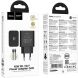 Сетевое зарядное устройство Hoco N77 PD45W (Type-C) + кабель Type-C to Type-C - Black. Фото 10 из 10
