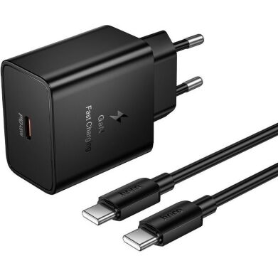 Сетевое зарядное устройство Hoco N77 PD45W (Type-C) + кабель Type-C to Type-C - Black