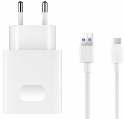 Сетевое зарядное устройство Huawei AP81 SuperCharge (4.5V, 5A) + кабель Type-C - White