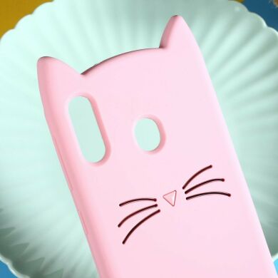 Силиконовый (TPU) чехол Deexe Cat 3D Series для Samsung Galaxy M20 (M205) - Pink