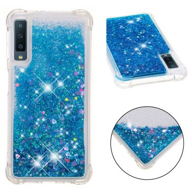 Силіконовий (TPU) чохол Deexe Liquid Glitter для Samsung Galaxy A7 2018 (A750) - Blue