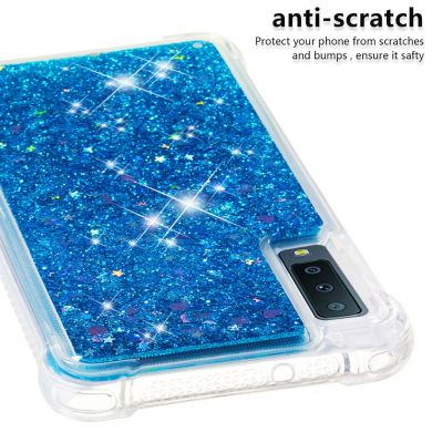 Силіконовий (TPU) чохол Deexe Liquid Glitter для Samsung Galaxy A7 2018 (A750) - Blue