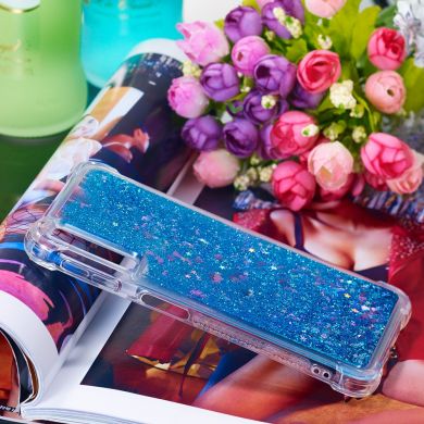 Силіконовий (TPU) чохол Deexe Liquid Glitter для Samsung Galaxy A7 2018 (A750) - Blue