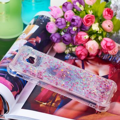 Силіконовий (TPU) чохол Deexe Liquid Glitter для Samsung Galaxy J4+ (J415), Rose Gold