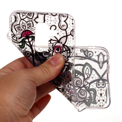 Силиконовый (TPU) чехол Deexe Pretty Glossy для Samsung Galaxy A6+ 2018 (A605) - Butterfly and Flower