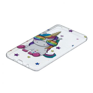 Силиконовый (TPU) чехол Deexe Pretty Glossy для Samsung Galaxy A7 2018 (A750) - Unicorn Wearing Glasses