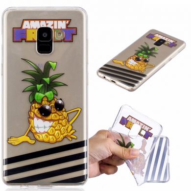 Силиконовый (TPU) чехол Deexe Pretty Glossy для Samsung Galaxy A8+ (A730) - Pineapple