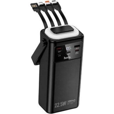Внешний аккумулятор Hoco EJ65 High 22.5W + PD20W (30000mAh) + кабель MicroUSB + Type-C + Lightning + USB - Black