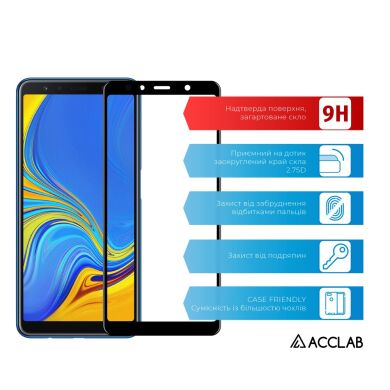 Защитное стекло ACCLAB Full Glue для Samsung Galaxy A7 2018 (A750) - Black