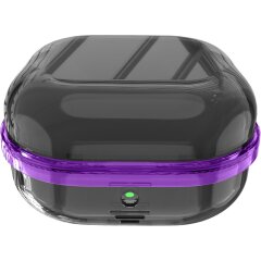 Защитный чехол Deexe Clear Guard для Samsung Galaxy Buds 4 / Buds 4 Pro - Black / Purple