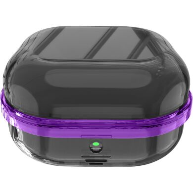 Защитный чехол Deexe Clear Guard для Samsung Galaxy Buds 4 / Buds 4 Pro - Black / Purple