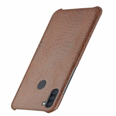 Защитный чехол Deexe Croco Style для Samsung Galaxy M11 (M115) - Brown