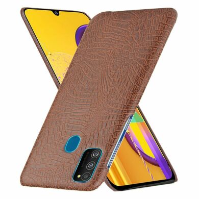 Защитный чехол Deexe Croco Style для Samsung Galaxy M30s (M307) / Galaxy M21 (M215) - Brown