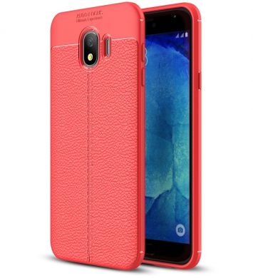 Захисний чохол Deexe Leather Cover для Samsung Galaxy J4 2018 (J400) - Red