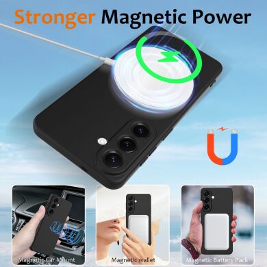 Защитный чехол Deexe Silicone Case with MagSafe для Samsung Galaxy S26 - Black
