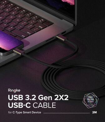 Кабель Ringke RCC-20G10 Type-C to Type-C 240W (5A, 2m) 8809961785078 - Black