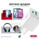 Мережевий зарядний пристрій Intaleo INT-TCGN452CA 45W GaN (USB + Type-C) - White