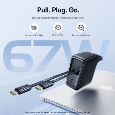 Мережевий зарядний пристрій Baseus EnerCore CJ21 Fast Charger 67W (Type-C) + кабель 2Type-C (E0121D00) - Black