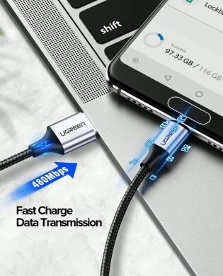Кабель UGREEN US288 USB to Type-C (3A, 0.5m) 60130 - White