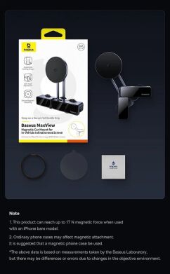 Автомобильный держатель Baseus MaxView Magnetic Car Mount (C40180701813-00) - Grey